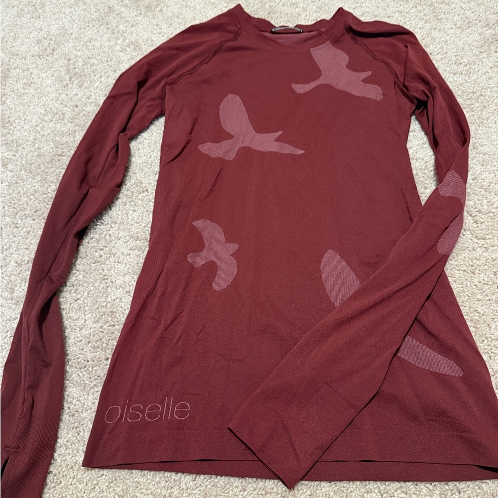 Oiselle Women's Flyte Burgundy Long Sleeve Tee - Size Small